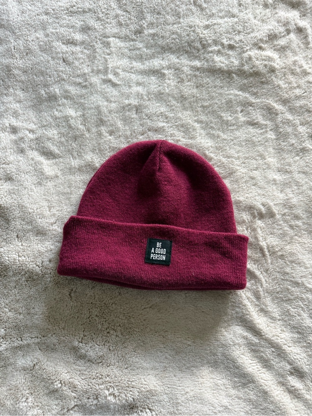 BAGP Colorado "Be A Good Person" reversible Knit Beanie Burgundy and pink